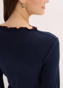 T-shirt manches longues côtelé