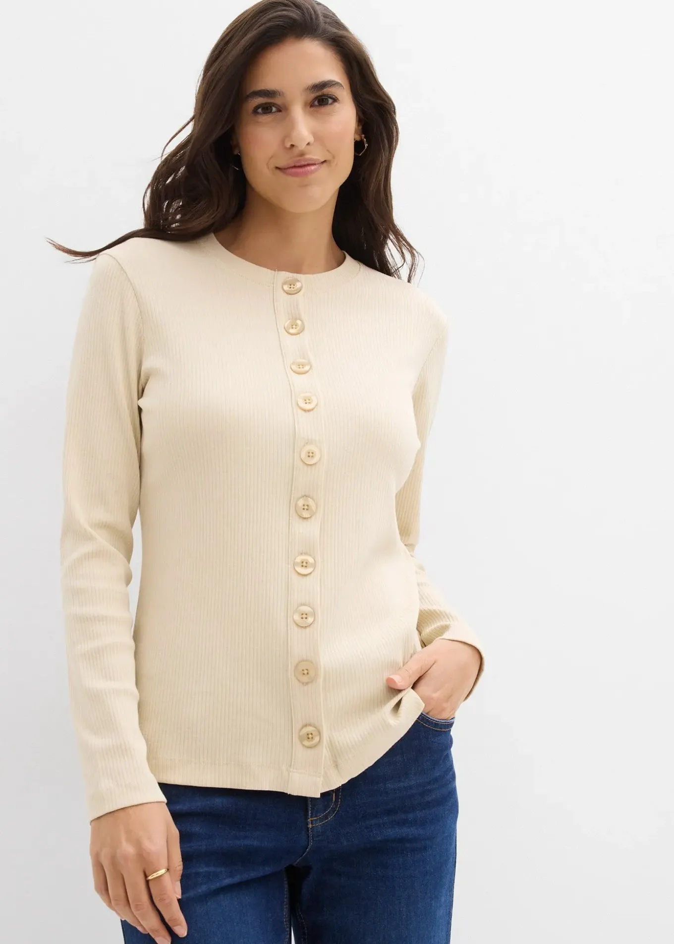 T-shirt manches longues côtelé