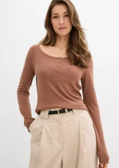 T-shirt manches longues côtelé