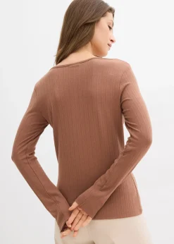 T-shirt manches longues côtelé