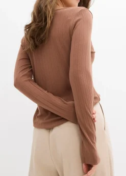 T-shirt manches longues côtelé