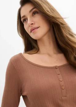 T-shirt manches longues côtelé