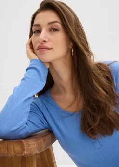 T-shirt manches longues côtelé