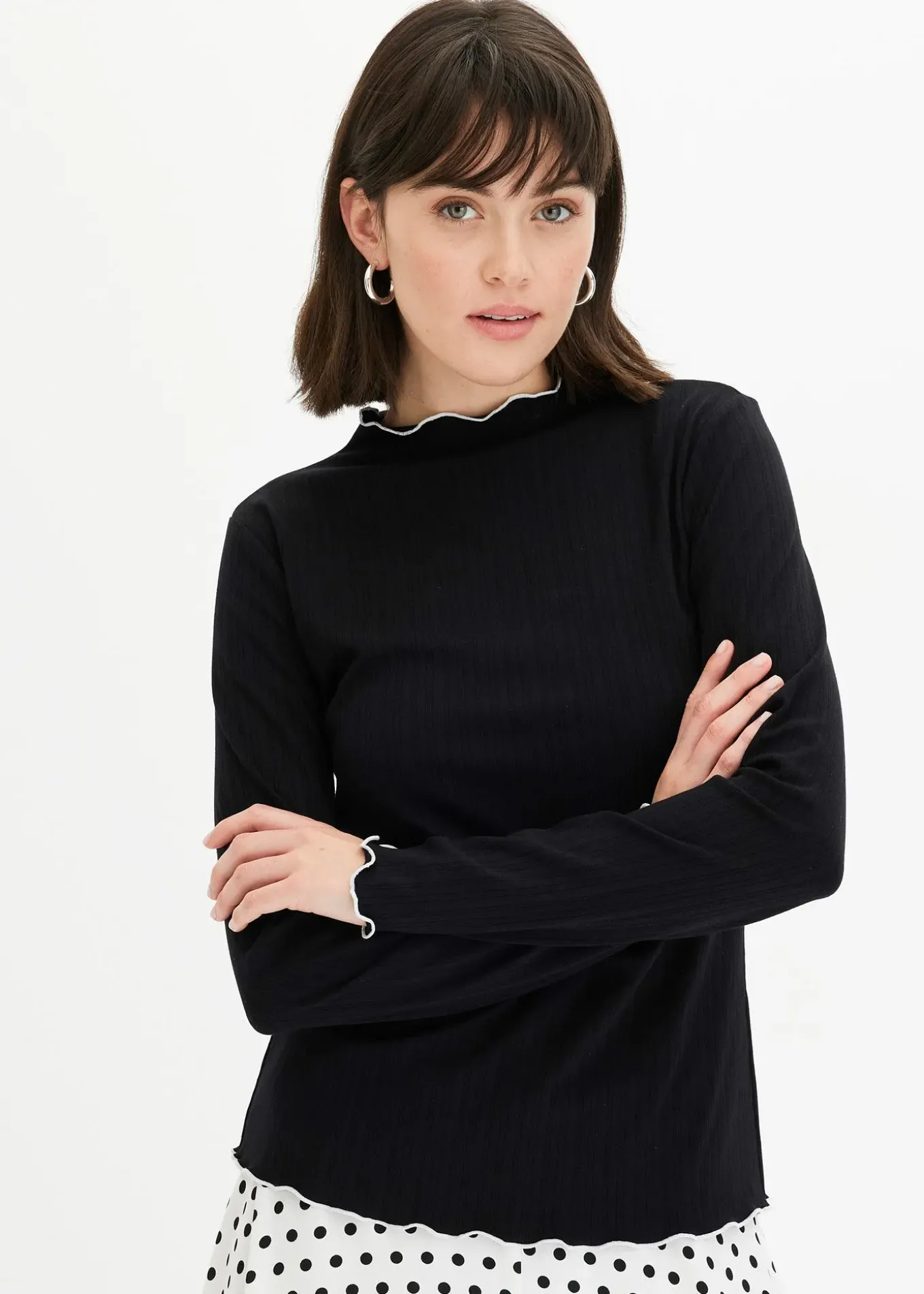 T-shirt manches longues côtelé