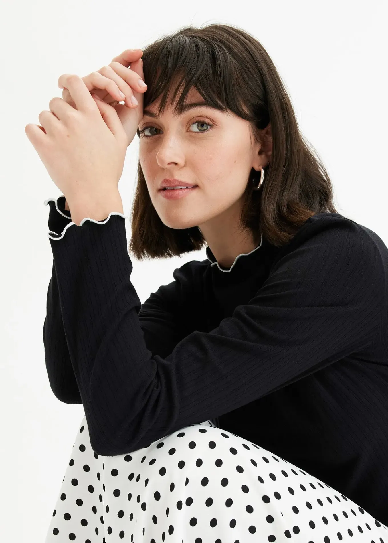 T-shirt manches longues côtelé