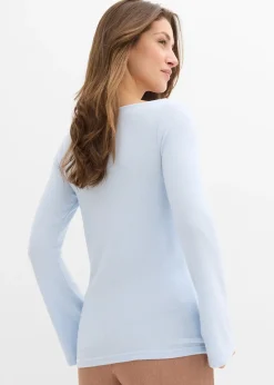 T-shirt manches longues doux en viscose mélangée