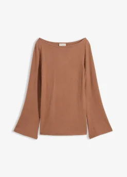 T-shirt manches longues doux en viscose mélangée