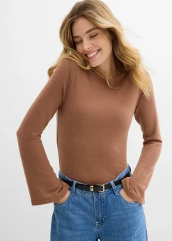 T-shirt manches longues doux en viscose mélangée