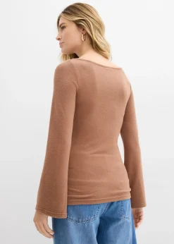 T-shirt manches longues doux en viscose mélangée