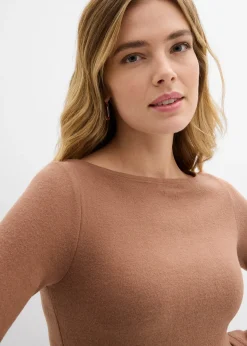 T-shirt manches longues doux en viscose mélangée