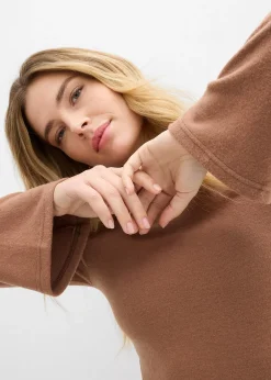 T-shirt manches longues doux en viscose mélangée