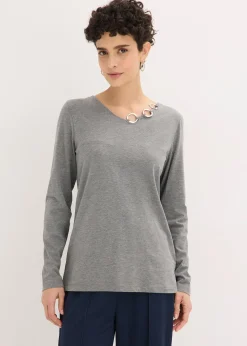 T-shirt manches longues détails œillets