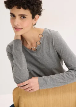 T-shirt manches longues détails œillets