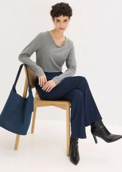 T-shirt manches longues détails œillets