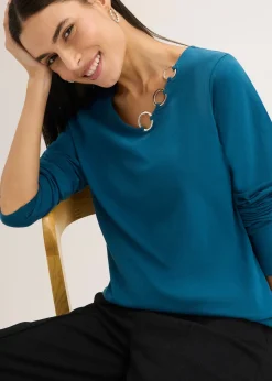 T-shirt manches longues détails œillets