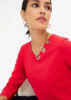 T-shirt manches longues détails œillets