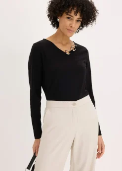 T-shirt manches longues détails œillets