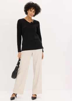 T-shirt manches longues détails œillets