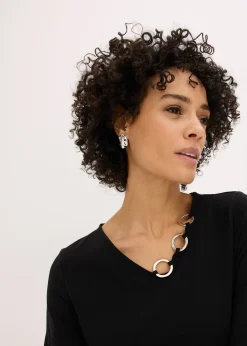 T-shirt manches longues détails œillets