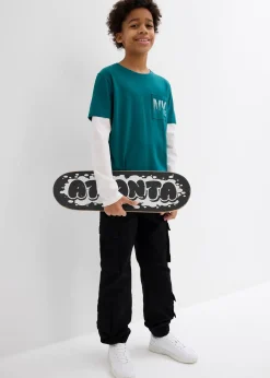 T-shirt manches longues effet superposition, 100% coton