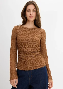 T-shirt manches longues en dentelle