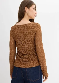 T-shirt manches longues en dentelle