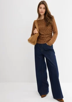 T-shirt manches longues en dentelle