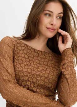 T-shirt manches longues en dentelle