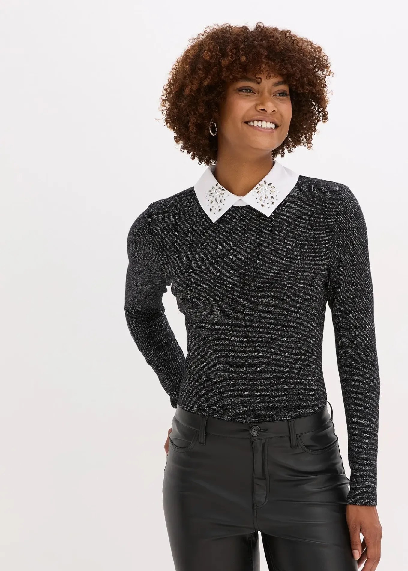 T-shirt manches longues en coton mélangé