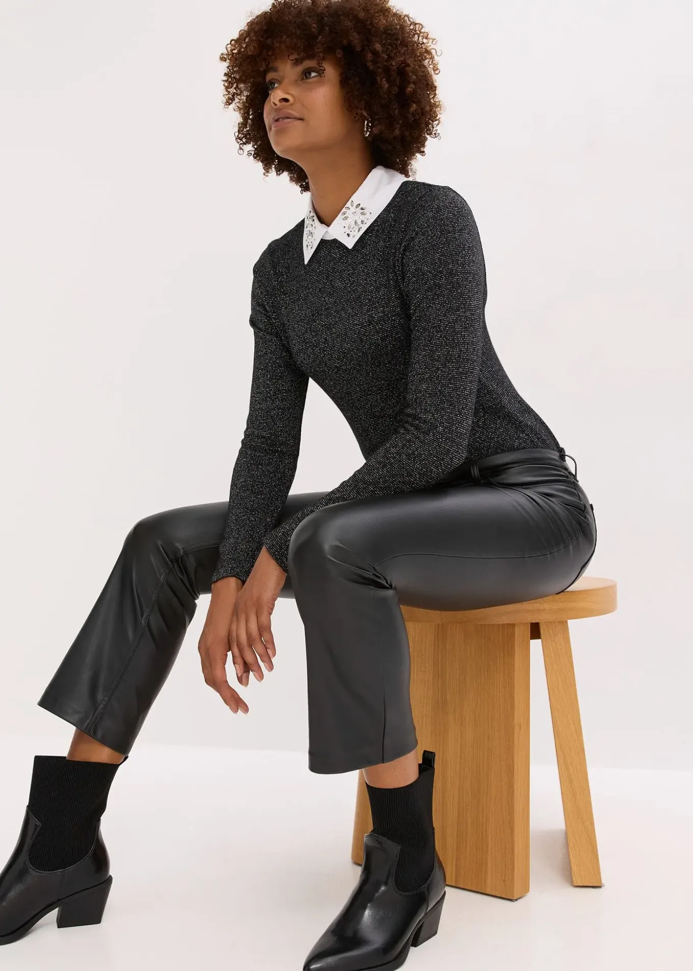 T-shirt manches longues en coton mélangé