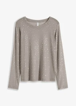 T-shirt manches longues en mesh brillant