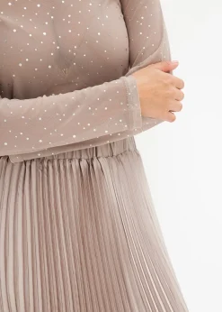 T-shirt manches longues en mesh brillant