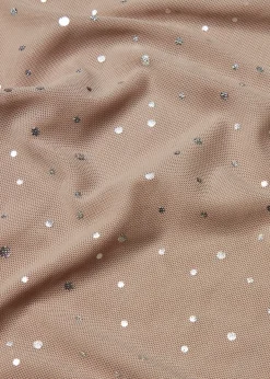 T-shirt manches longues en mesh brillant