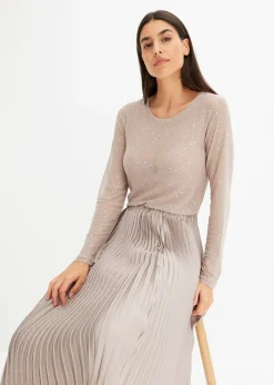 T-shirt manches longues en mesh brillant