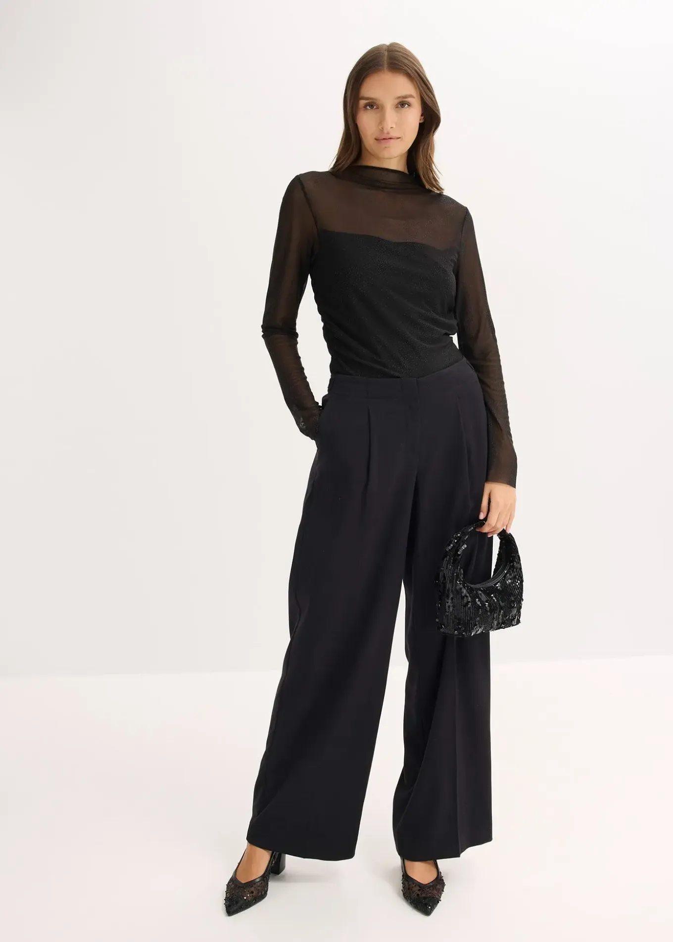 T-shirt manches longues en mesh délicat