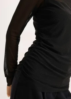 T-shirt manches longues en mesh délicat