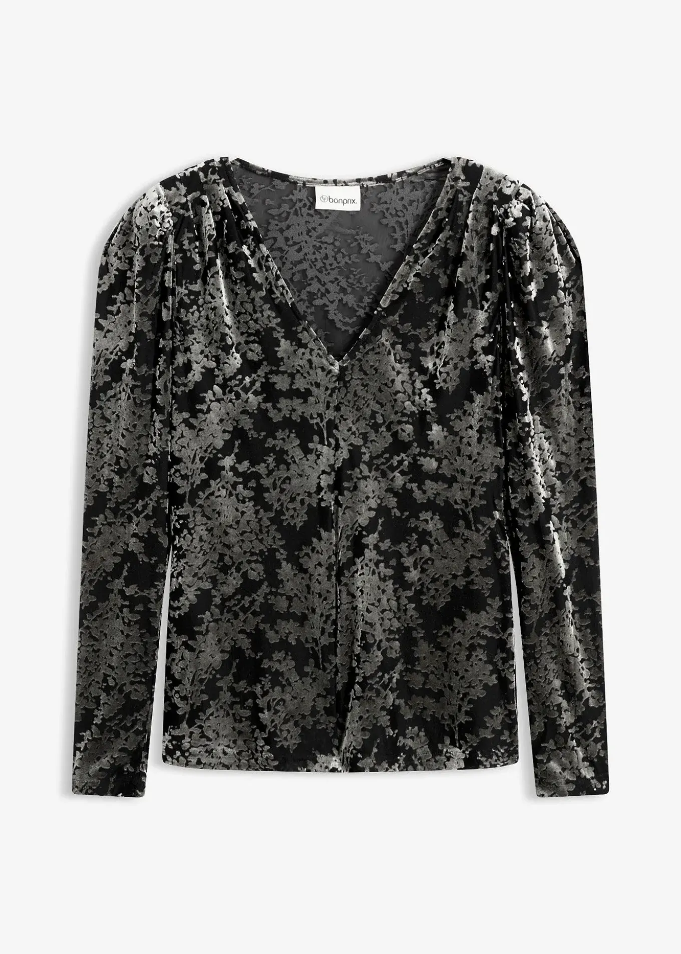 T-shirt manches longues en velours dévoré