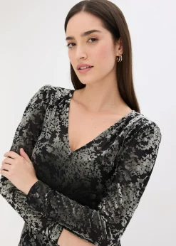 T-shirt manches longues en velours dévoré