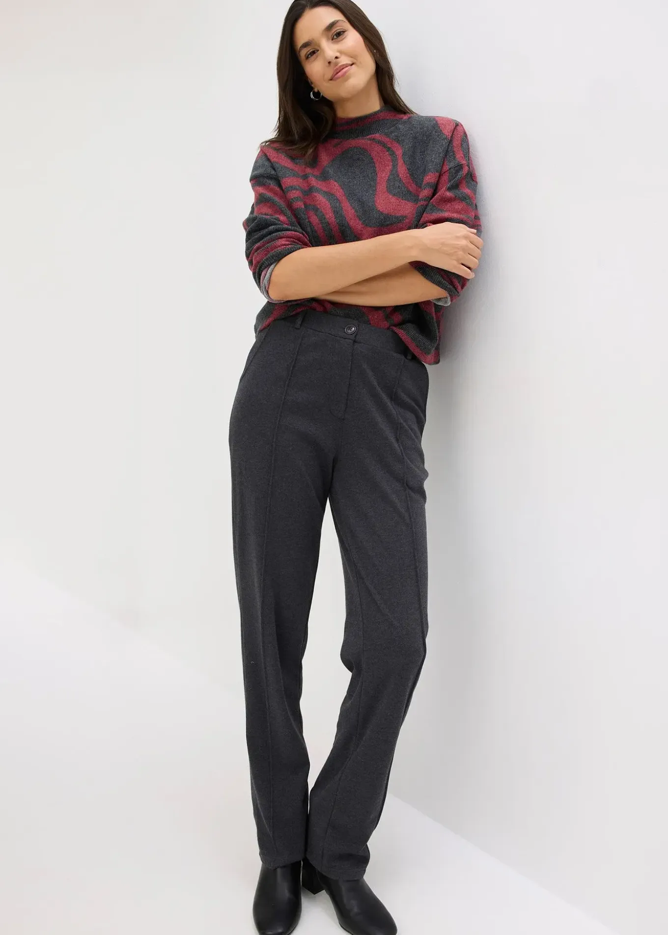 T-shirt manches longues en tissu côtelé douillet