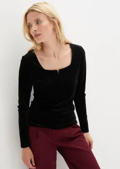 T-shirt manches longues en velours doux