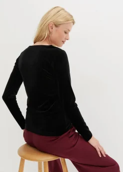 T-shirt manches longues en velours doux