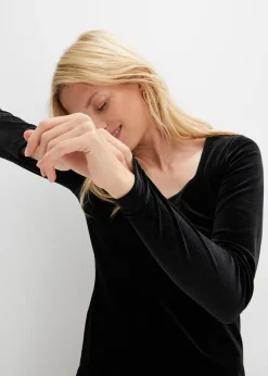 T-shirt manches longues en velours doux