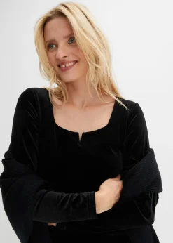 T-shirt manches longues en velours doux