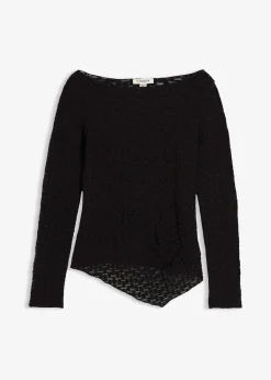 T-shirt manches longues en dentelle