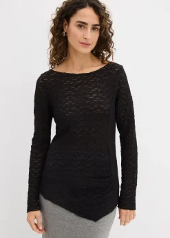 T-shirt manches longues en dentelle