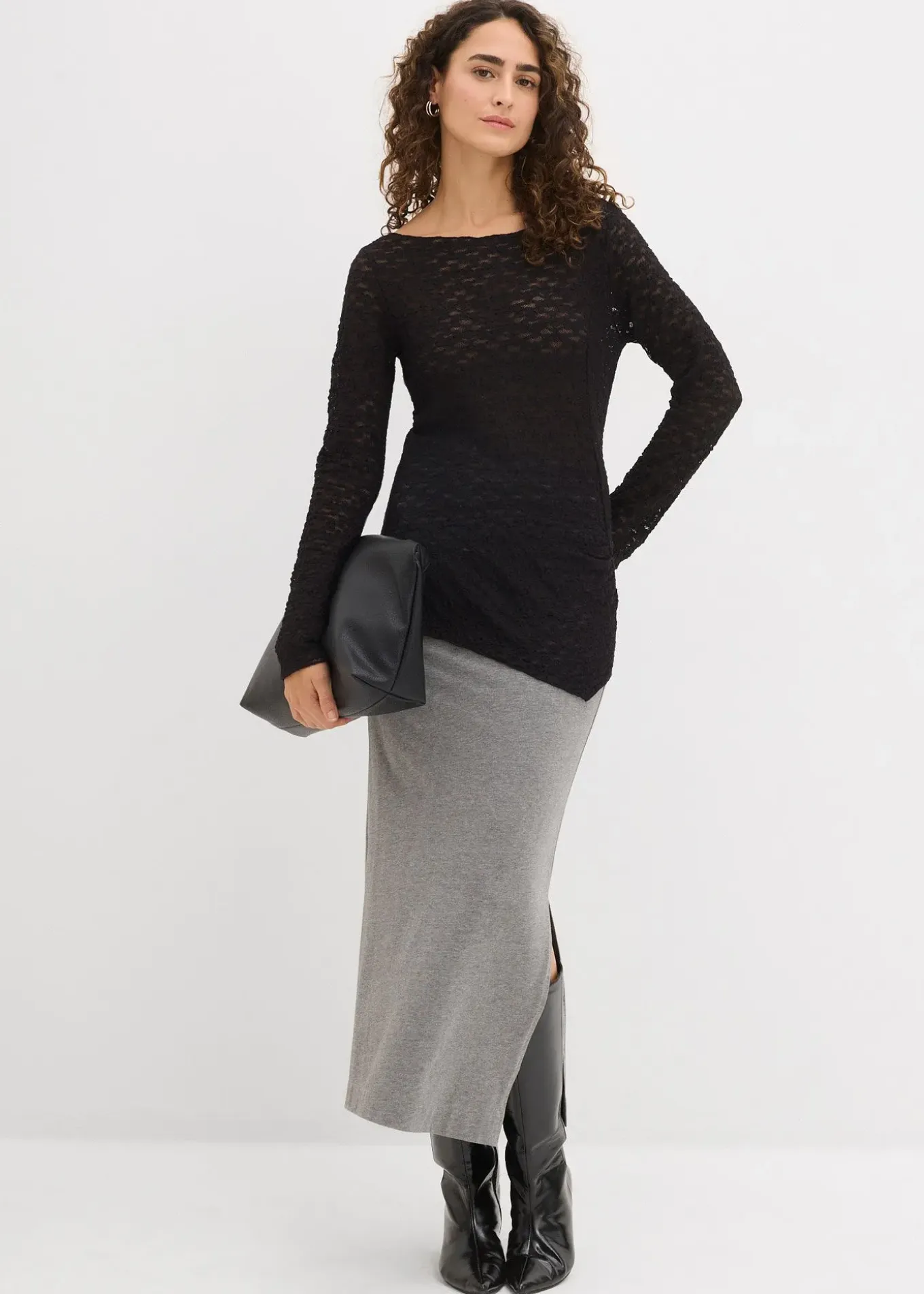 T-shirt manches longues en dentelle