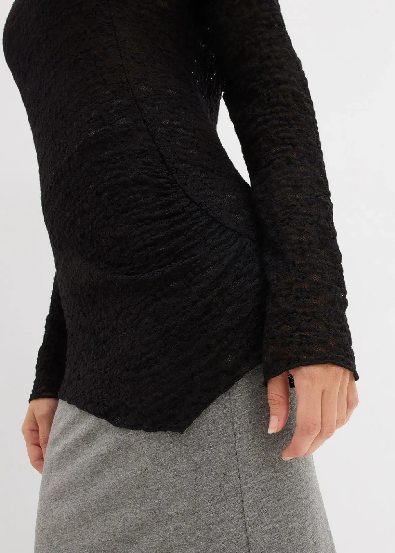 T-shirt manches longues en dentelle