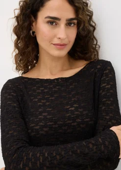 T-shirt manches longues en dentelle