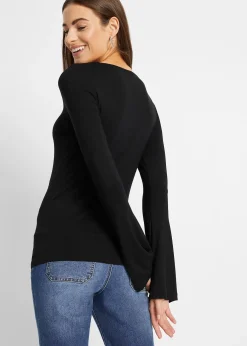 T-shirt manches longues en viscose extensible