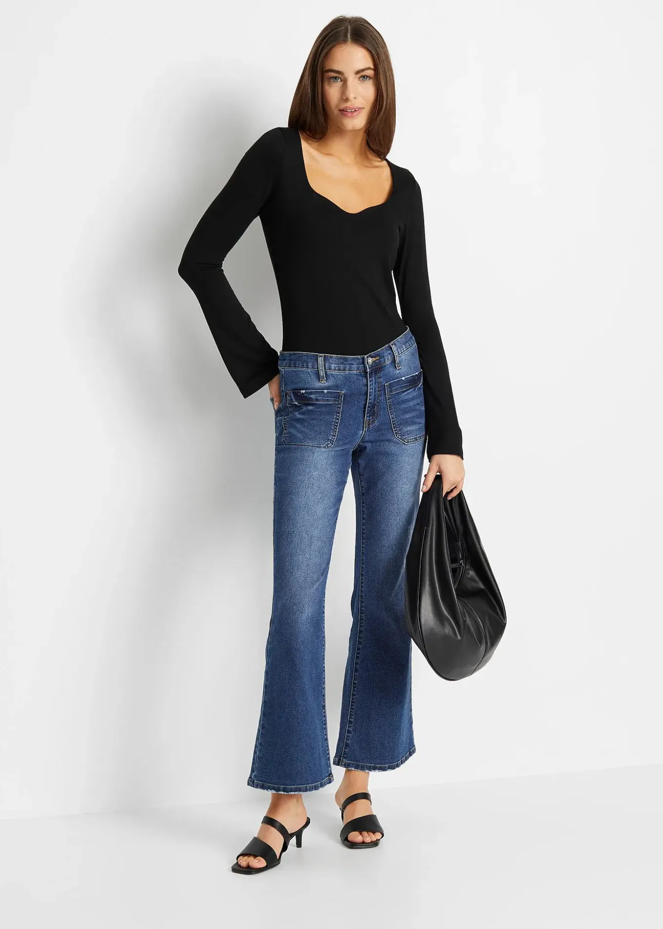 T-shirt manches longues en viscose extensible